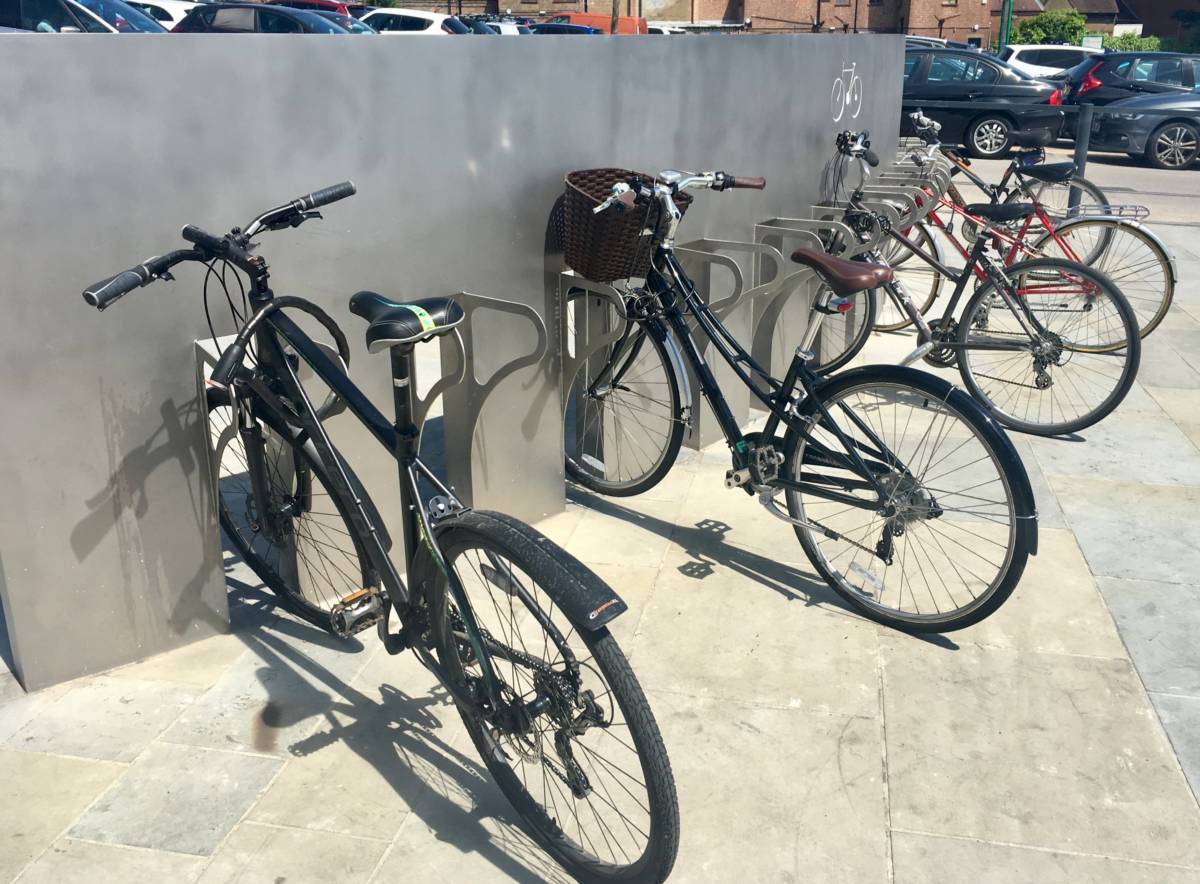 Bike rack at The Exchange