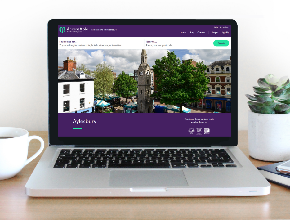 Aylesbury AccessAble hompage on laptop