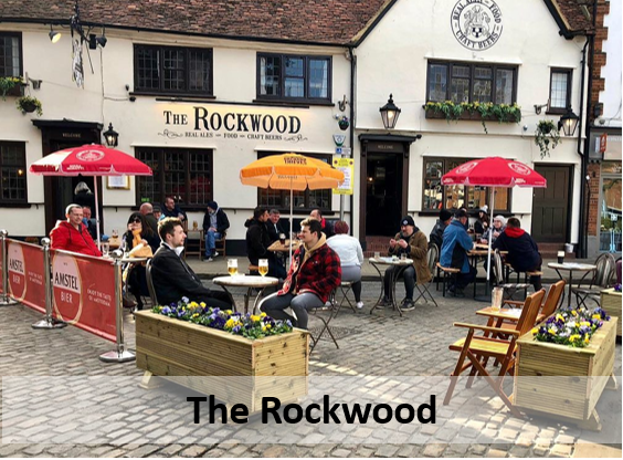 People sitting outside The Rockwood