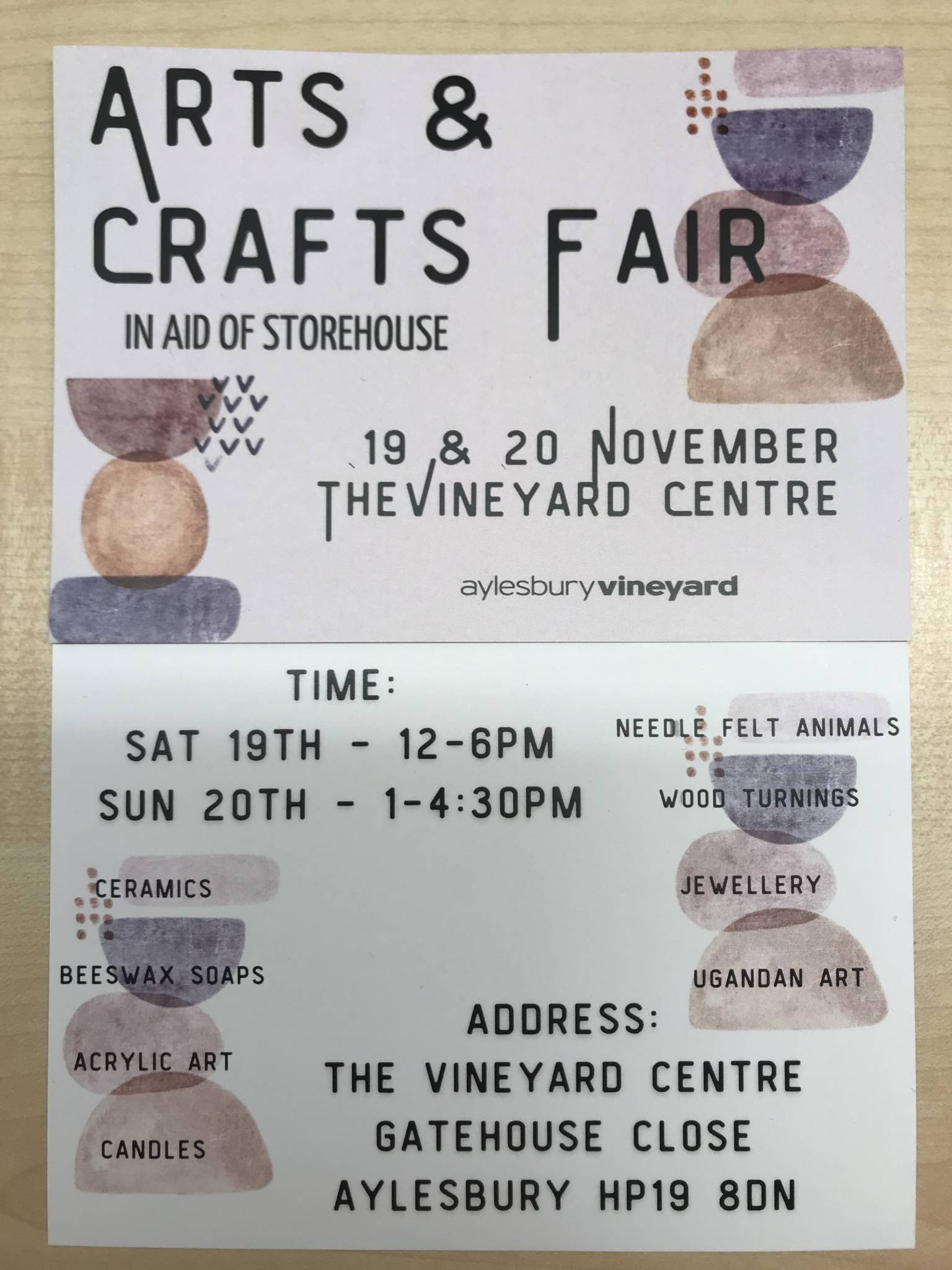 Arts and Crafts Fair in support of Storehouse local foodbank Visit